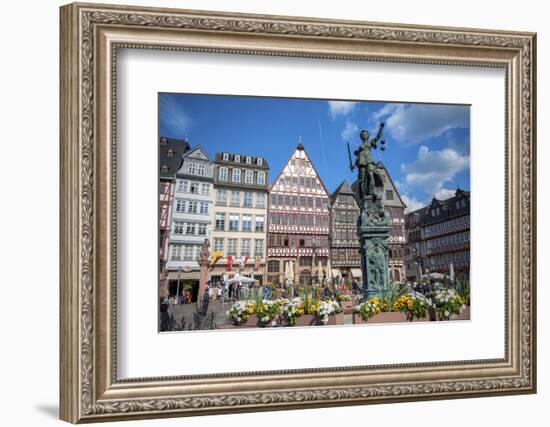 Old City Center Market, Fountain, Frankfurt, Hessen, Germany-Jim Engelbrecht-Framed Photographic Print