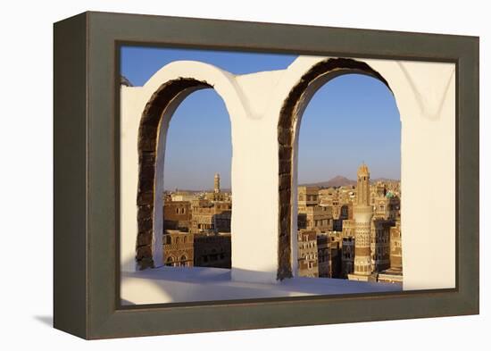 Old City of Sanaa, UNESCO World Heritage Site, Yemen, Middle East-Bruno Morandi-Framed Premier Image Canvas