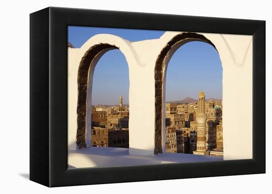 Old City of Sanaa, UNESCO World Heritage Site, Yemen, Middle East-Bruno Morandi-Framed Premier Image Canvas