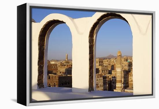 Old City of Sanaa, UNESCO World Heritage Site, Yemen, Middle East-Bruno Morandi-Framed Premier Image Canvas