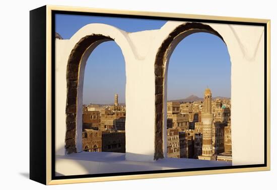 Old City of Sanaa, UNESCO World Heritage Site, Yemen, Middle East-Bruno Morandi-Framed Premier Image Canvas