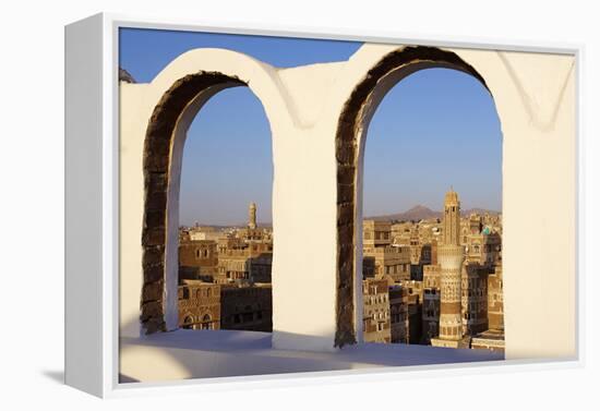 Old City of Sanaa, UNESCO World Heritage Site, Yemen, Middle East-Bruno Morandi-Framed Premier Image Canvas