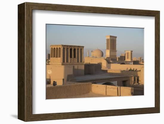 Old City Skyline with Bagdirs Windtowers, Yazd, Iran, Western Asia-Eitan Simanor-Framed Photographic Print