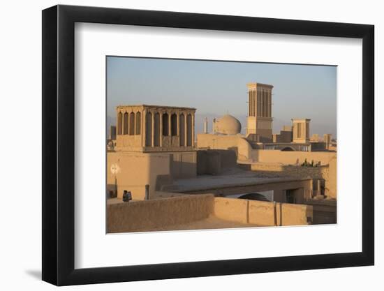 Old City Skyline with Bagdirs Windtowers, Yazd, Iran, Western Asia-Eitan Simanor-Framed Photographic Print