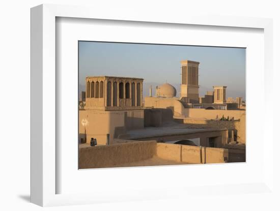 Old City Skyline with Bagdirs Windtowers, Yazd, Iran, Western Asia-Eitan Simanor-Framed Photographic Print