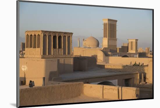 Old City Skyline with Bagdirs Windtowers, Yazd, Iran, Western Asia-Eitan Simanor-Mounted Photographic Print