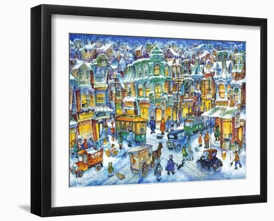 Old City Snow-Bill Bell-Framed Giclee Print