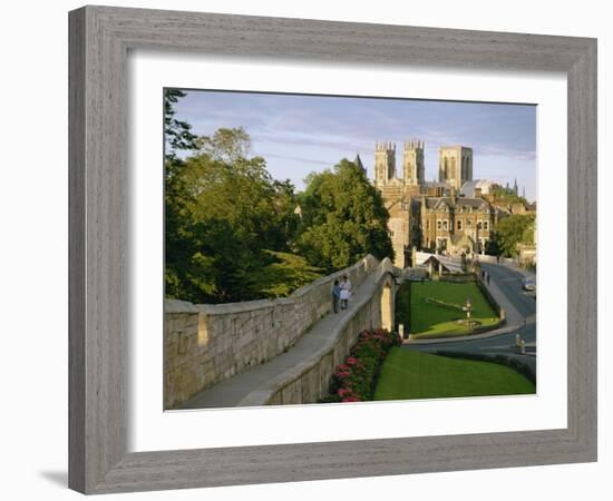 Old City Wall and York Minster, York, Yorkshire, England, United Kingdom, Europe-Scholey Peter-Framed Photographic Print