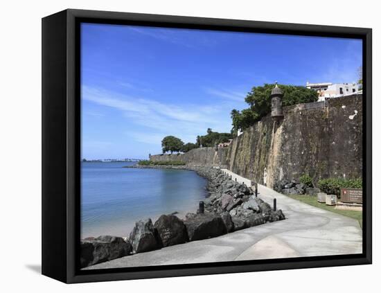 Old City Wall, UNESCO World Heritage Site, Old San Juan, San Juan, Puerto Rico, West Indies, USA-Wendy Connett-Framed Premier Image Canvas