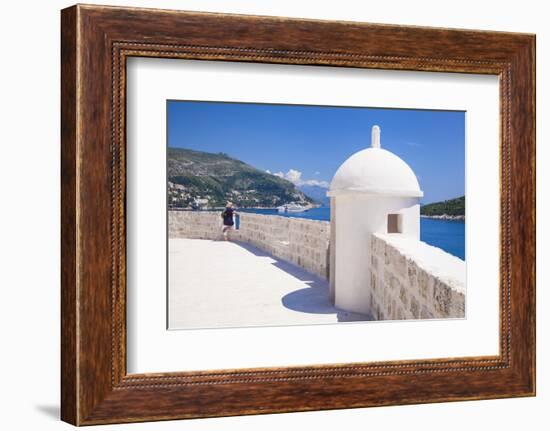 Old City walls and view of coast, Dubrovnik Old Town, UNESCO World Heritage Site, Dubrovnik, Dalmat-Neale Clark-Framed Photographic Print