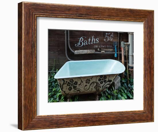 Old clawfoot bathtub in Chinese American Town, Locke, Sacramento�San Joaqui-null-Framed Photographic Print