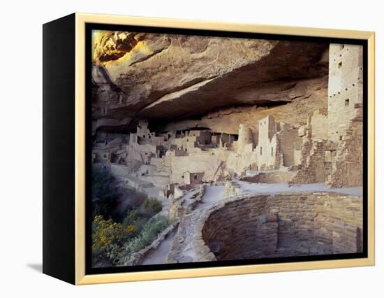 Old Cliff Dwellings and Cliff Palace in the Mesa Verde National Park, Colorado, USA-Gavin Hellier-Framed Premier Image Canvas