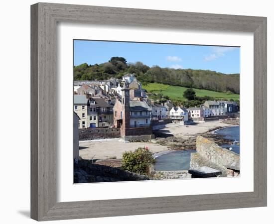 Old Clock Tower in the Village of Kingsand on Southwest Corner of Plymouth Sound, Devon, England-David Lomax-Framed Photographic Print