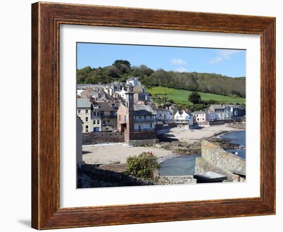 Old Clock Tower in the Village of Kingsand on Southwest Corner of Plymouth Sound, Devon, England-David Lomax-Framed Photographic Print