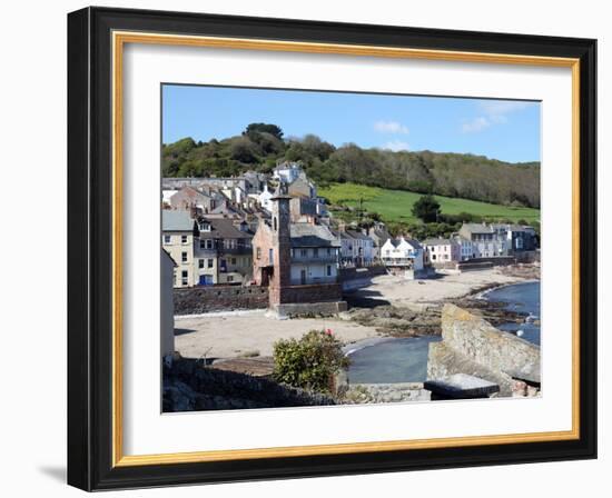 Old Clock Tower in the Village of Kingsand on Southwest Corner of Plymouth Sound, Devon, England-David Lomax-Framed Photographic Print