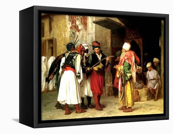 Old Clothes Merchant, Cairo, 1866-Jean Leon Gerome-Framed Premier Image Canvas