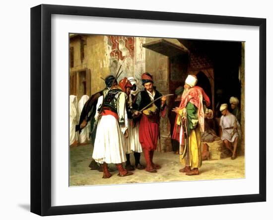 Old Clothes Merchant, Cairo, 1866-Jean Leon Gerome-Framed Giclee Print