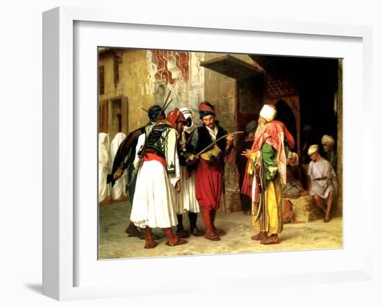 Old Clothes Merchant, Cairo, 1866-Jean Leon Gerome-Framed Giclee Print