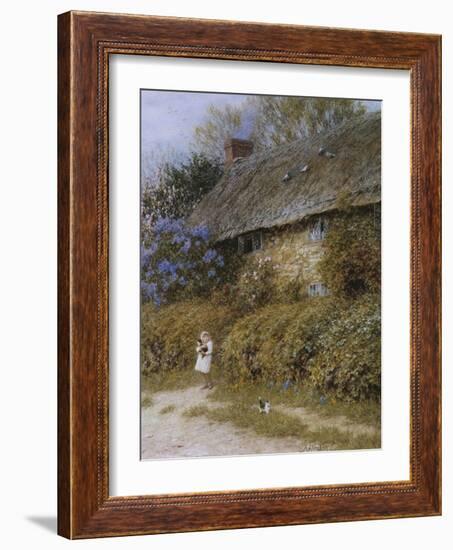 Old Cottage at Freshwater, Isle of Wight (Watercolour with Scratching Out)-Helen Allingham-Framed Giclee Print