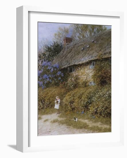 Old Cottage at Freshwater, Isle of Wight (Watercolour with Scratching Out)-Helen Allingham-Framed Giclee Print