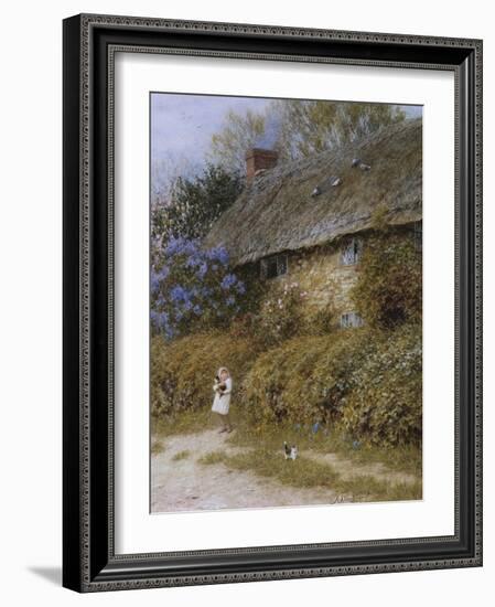 Old Cottage at Freshwater, Isle of Wight (Watercolour with Scratching Out)-Helen Allingham-Framed Giclee Print