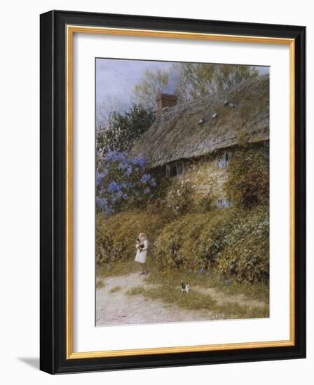 Old Cottage at Freshwater, Isle of Wight (Watercolour with Scratching Out)-Helen Allingham-Framed Giclee Print