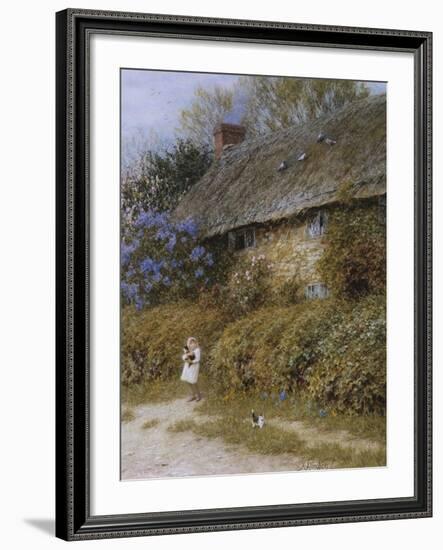 Old Cottage at Freshwater, Isle of Wight (Watercolour with Scratching Out)-Helen Allingham-Framed Giclee Print