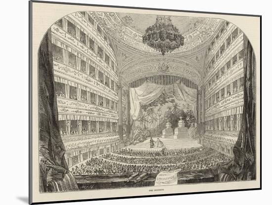 Old Covent Garden Theatre, During a Performance of the Opera "Semiramide" by Rossini-null-Mounted Art Print