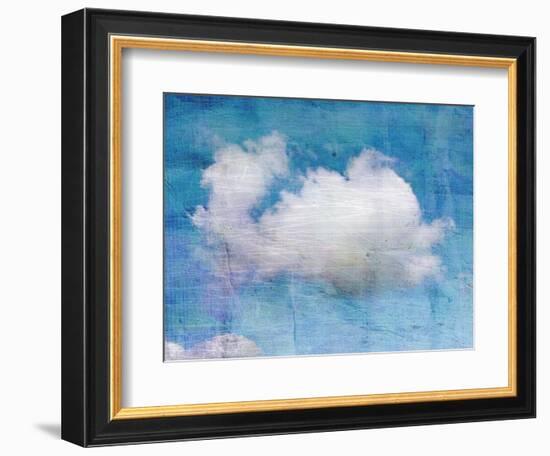 Old Crumpled Background with Clouds-Tanor-Framed Art Print