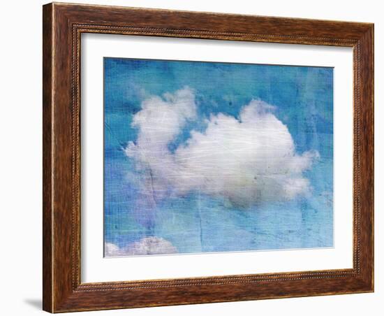 Old Crumpled Background with Clouds-Tanor-Framed Art Print