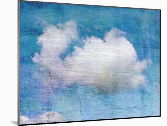 Old Crumpled Background with Clouds-Tanor-Mounted Art Print