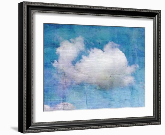 Old Crumpled Background with Clouds-Tanor-Framed Art Print