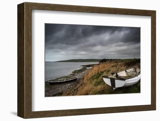 Old Decayed Rowing Boats on Shore of Lake with Stormy Sky Overhead-Veneratio-Framed Photographic Print