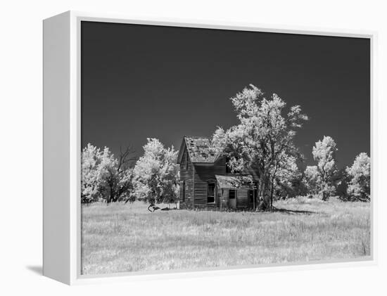 Old deserted farm house with plow-Michael Scheufler-Framed Premier Image Canvas