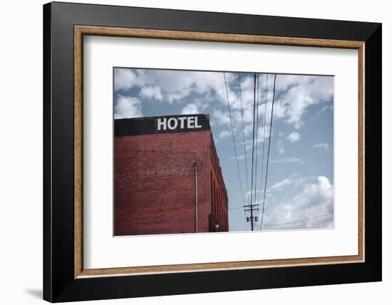 Old Dilapidated Brick Motel with Cloudy Sky-J D S-Framed Photographic Print