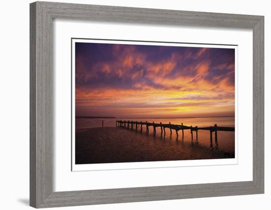 Old Dock Sunset-Matthew Lusk-Framed Giclee Print