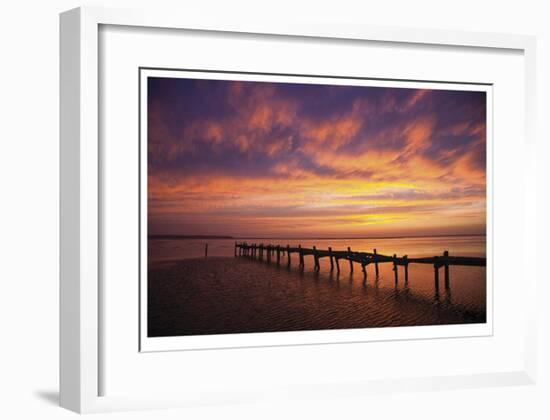 Old Dock Sunset-Matthew Lusk-Framed Giclee Print