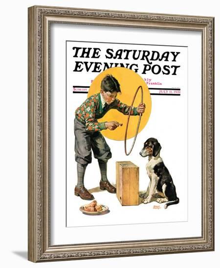 "Old Dog, New Tricks," Saturday Evening Post Cover, July 11, 1931-Frederic Stanley-Framed Giclee Print