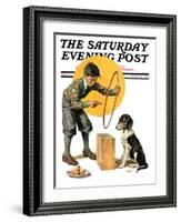 "Old Dog, New Tricks," Saturday Evening Post Cover, July 11, 1931-Frederic Stanley-Framed Giclee Print