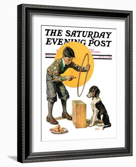 "Old Dog, New Tricks," Saturday Evening Post Cover, July 11, 1931-Frederic Stanley-Framed Giclee Print