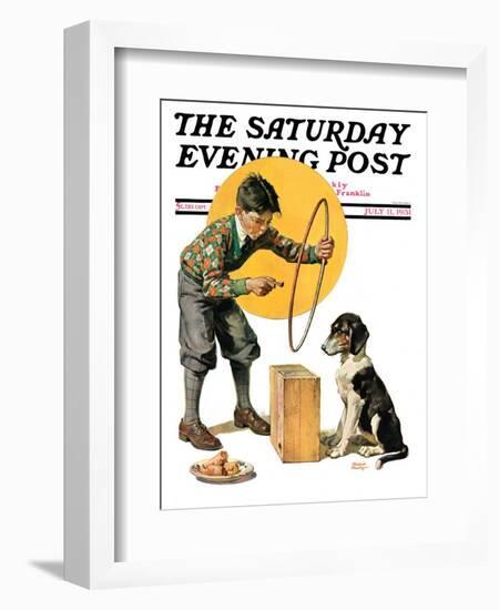 "Old Dog, New Tricks," Saturday Evening Post Cover, July 11, 1931-Frederic Stanley-Framed Giclee Print