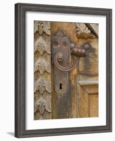 Old Door Handle, Ceske Budejovice, Czech Republic-Russell Young-Framed Photographic Print