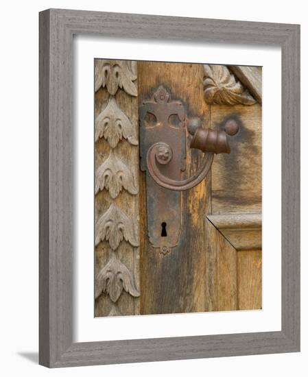 Old Door Handle, Ceske Budejovice, Czech Republic-Russell Young-Framed Photographic Print