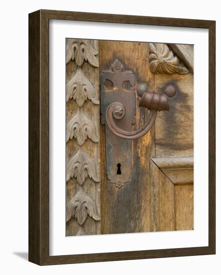 Old Door Handle, Ceske Budejovice, Czech Republic-Russell Young-Framed Photographic Print