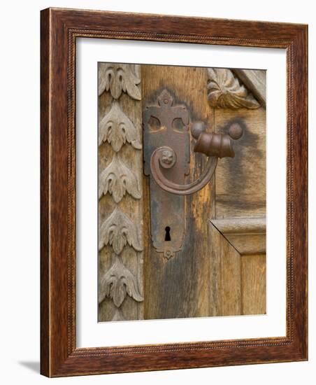 Old Door Handle, Ceske Budejovice, Czech Republic-Russell Young-Framed Photographic Print