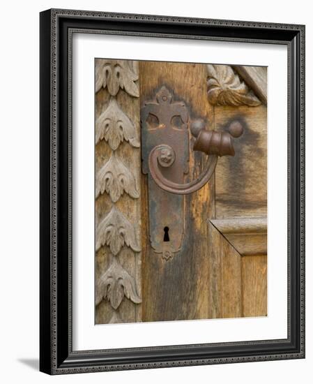 Old Door Handle, Ceske Budejovice, Czech Republic-Russell Young-Framed Photographic Print