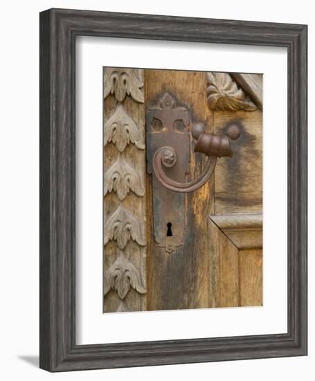 Old Door Handle, Ceske Budejovice, Czech Republic-Russell Young-Framed Photographic Print