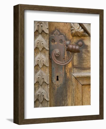 Old Door Handle, Ceske Budejovice, Czech Republic-Russell Young-Framed Photographic Print