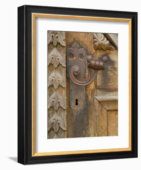 Old Door Handle, Ceske Budejovice, Czech Republic-Russell Young-Framed Photographic Print