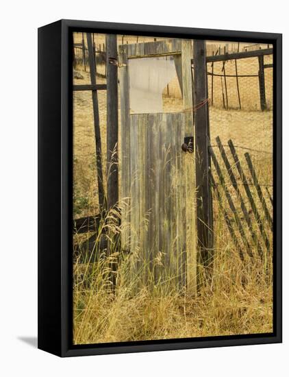 Old Door in Homestead Fence, Montana, USA-Nancy Rotenberg-Framed Premier Image Canvas